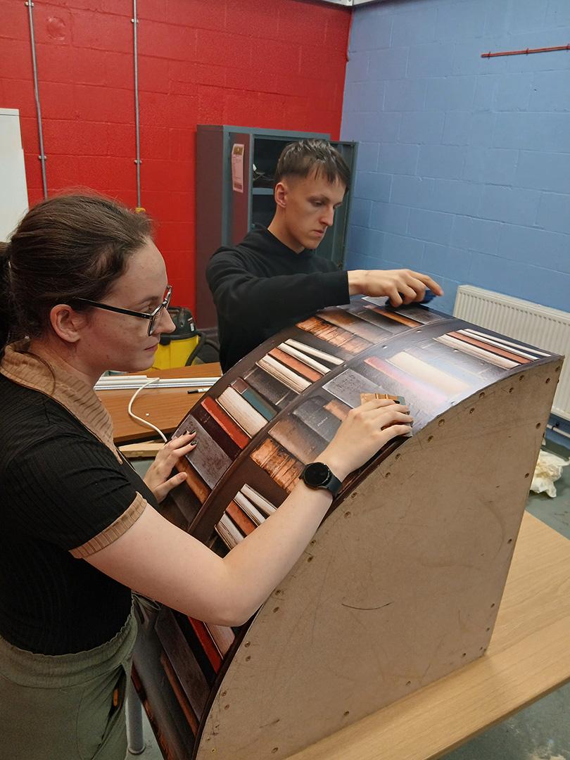 Hull Children’s University Charity Ball 2025, DoubleTree Hilton Hull, book-themed props created by our Signmaking, Joinery, and Carpentry apprentices in collaboration with Hobson & Porter
