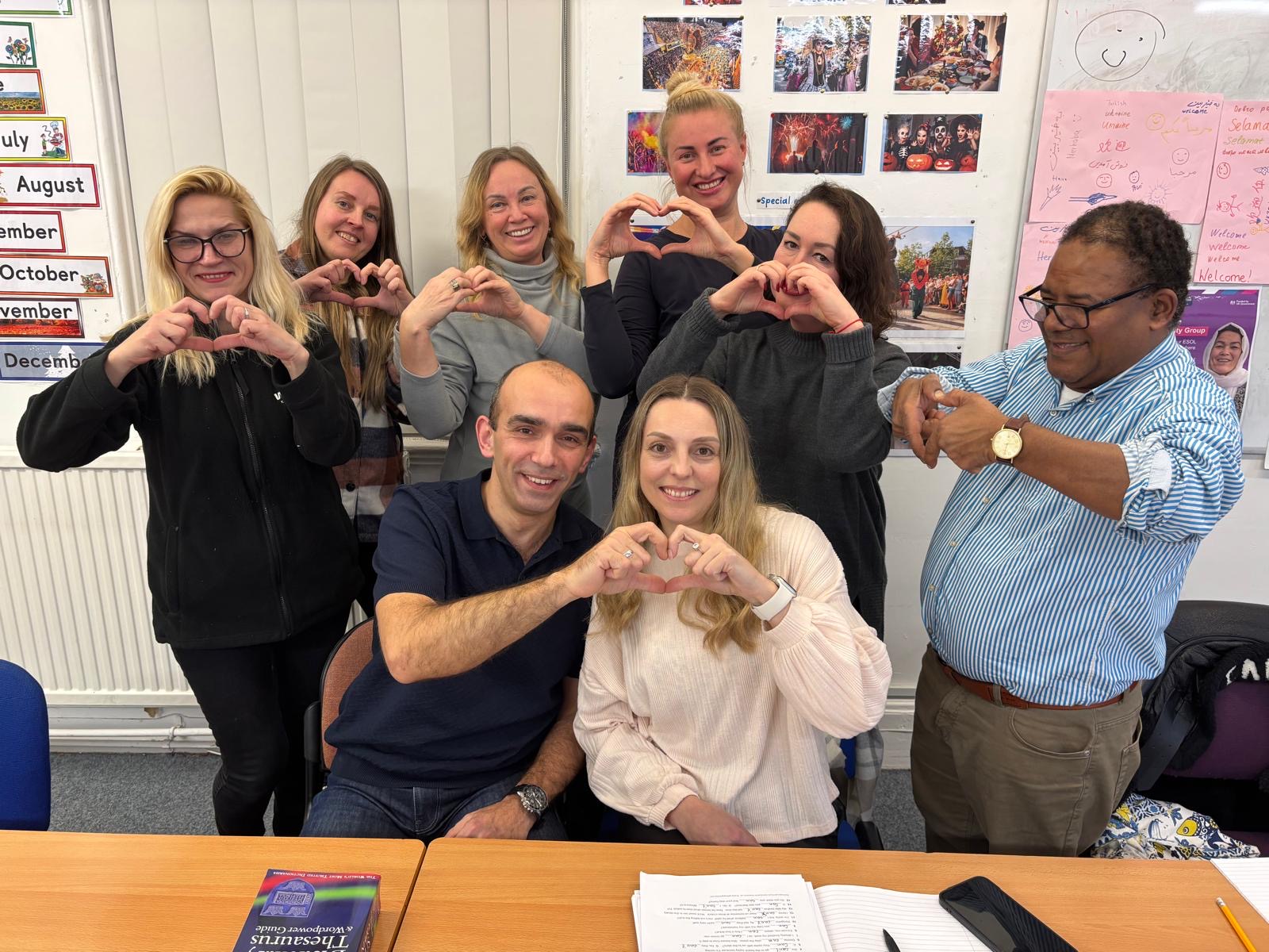 ESOL learner Mykola Shevchenko and Nataliia Sadova HTAE Valentine's Love story