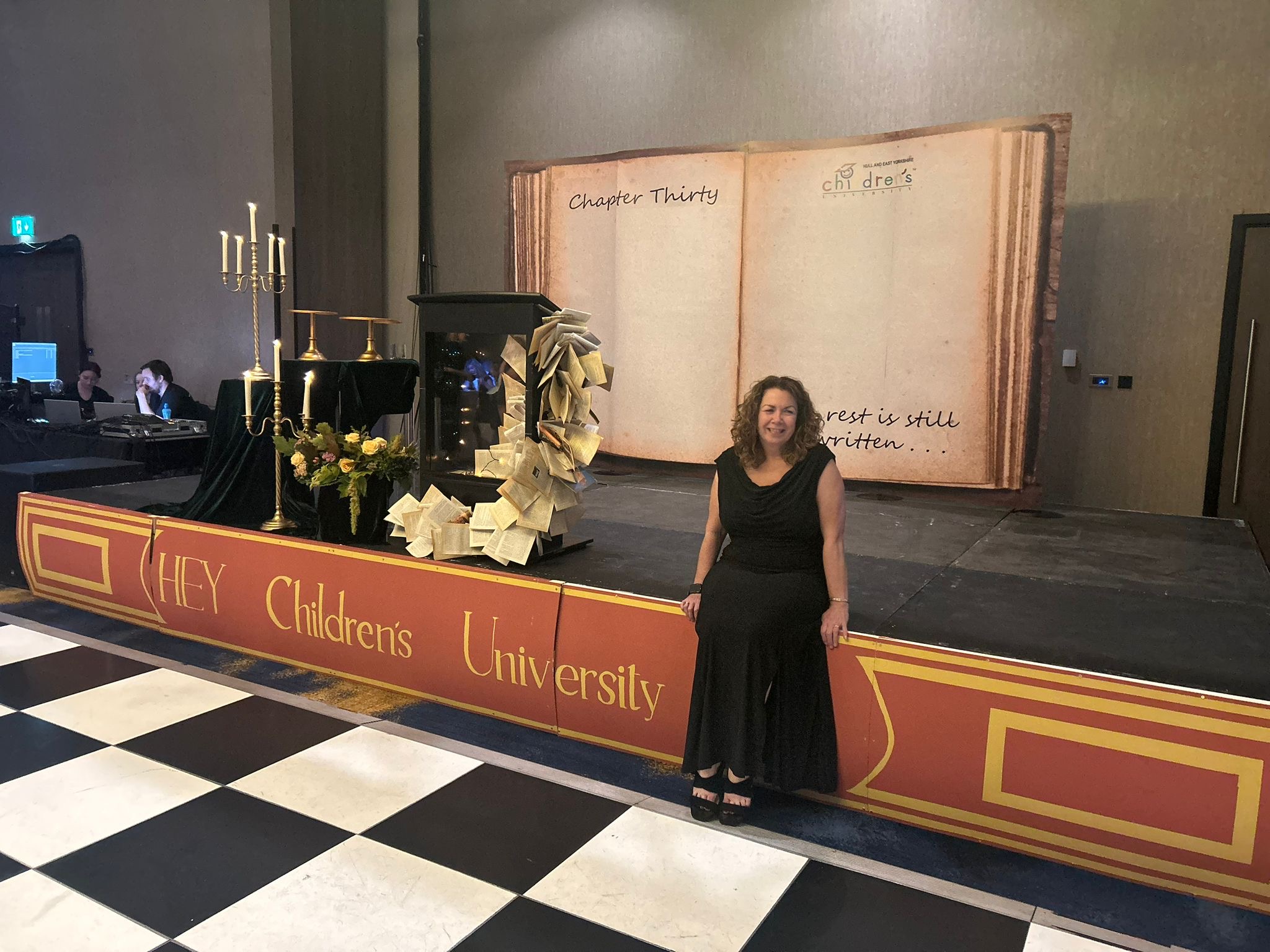 Hull Children’s University Charity Ball 2025, DoubleTree Hilton Hull, book-themed props created by our Signmaking, Joinery, and Carpentry apprentices in collaboration with Hobson &amp; Porter