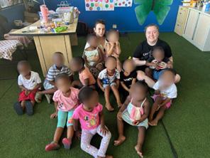  Fiona Cook (right) with children in South Africa