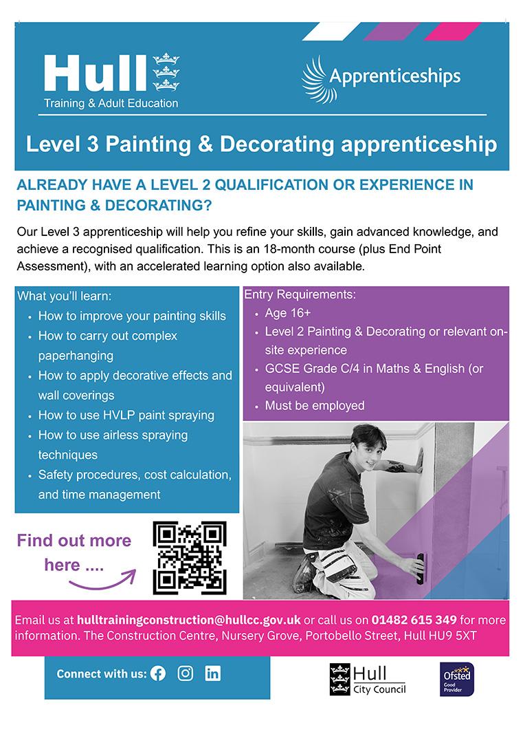 Level 3 painting and decorating apprenticeship