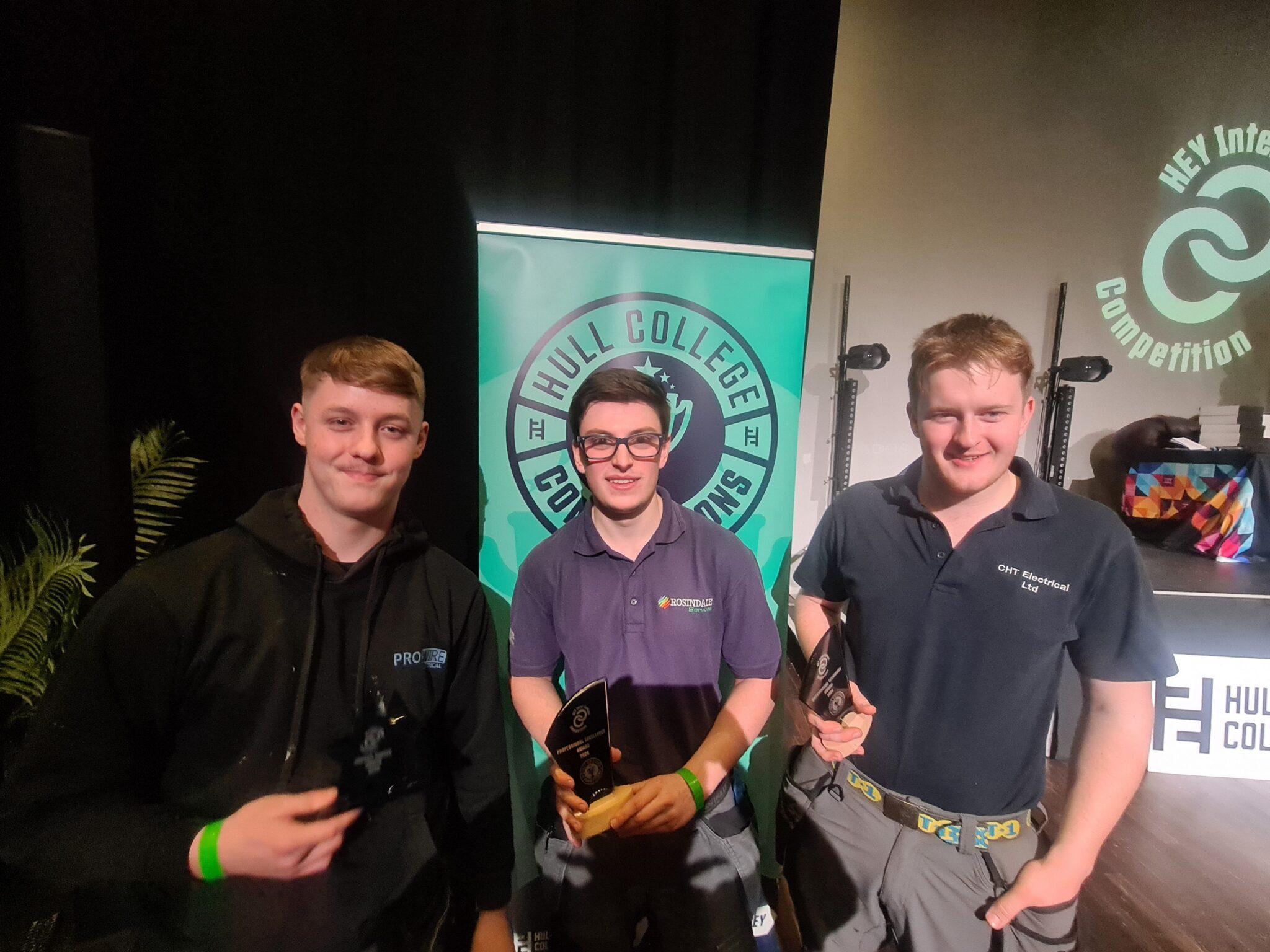 Alfie, Joel and Will who all won an award