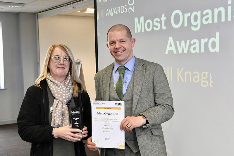 Most organised winner jill knaggs presented by alex codd