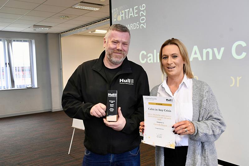 Calm in any crisis winner gareth dixon presented by rachel david