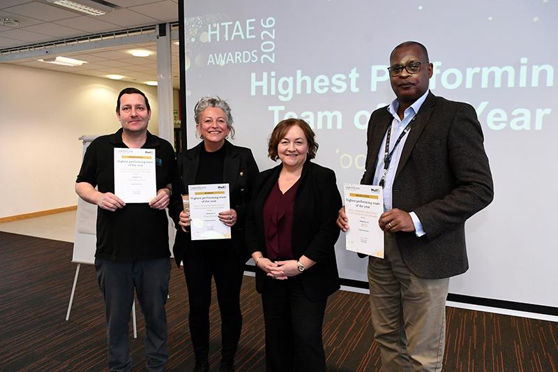 Team of the year winner vocational shortlisted bcd and construction presented by louise clubley