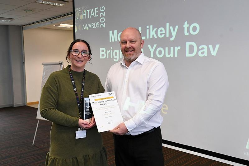 Most likely to brighten your day winner louise greene presented by mike johnson