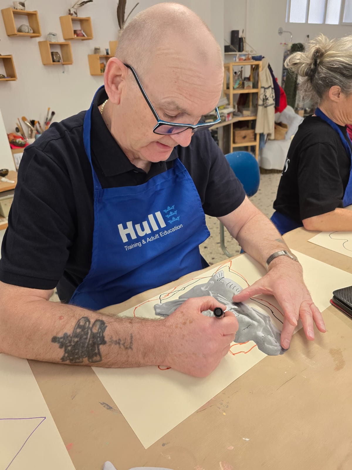Day 2 sculpture group at Daily Pottery in Koukaki