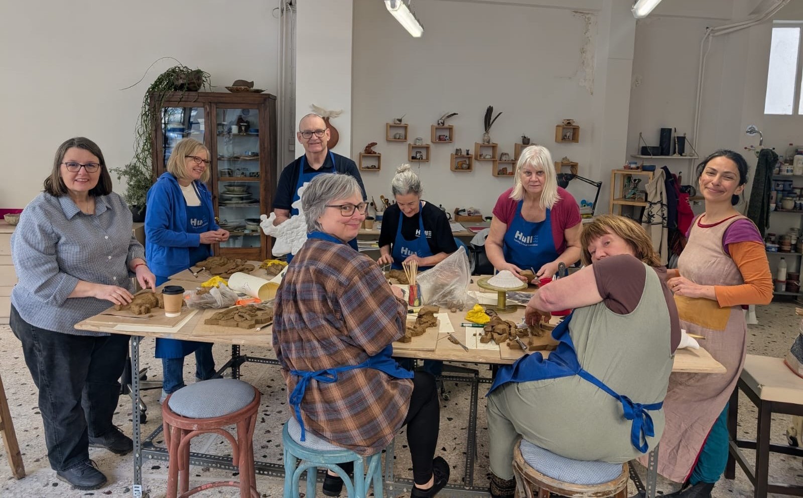 sculpture group are spending the day at Daily Pottery in Koukaki