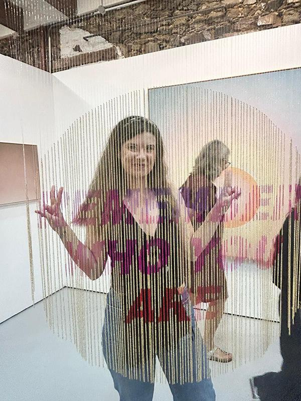 A person in an art gallery