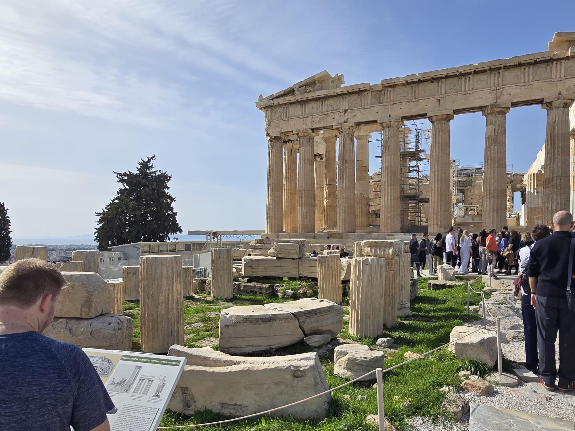 A photograph of some of the Ancient Athens buildings